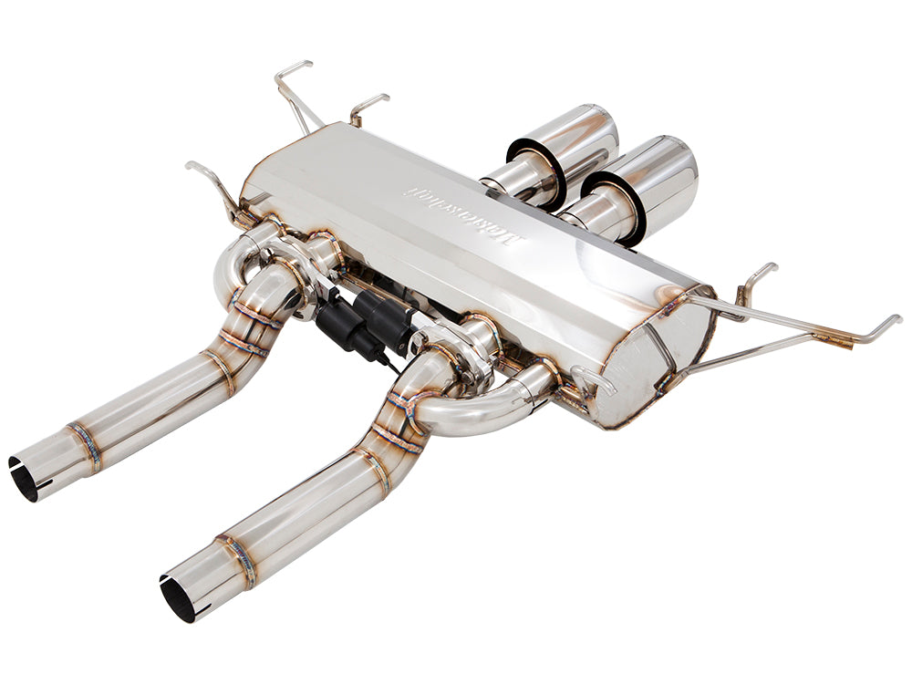 Premium performance exhaust system for Cadillac CTS-V Coupe 2011-2015, featuring stainless steel construction and electronic valve control.