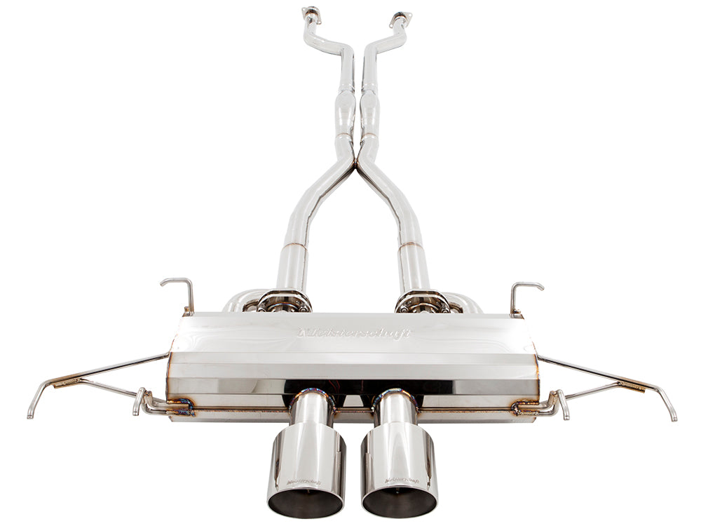 Premium exhaust system for Cadillac CTS-V Coupe 2011-2015, featuring polished stainless steel construction and dual tips.