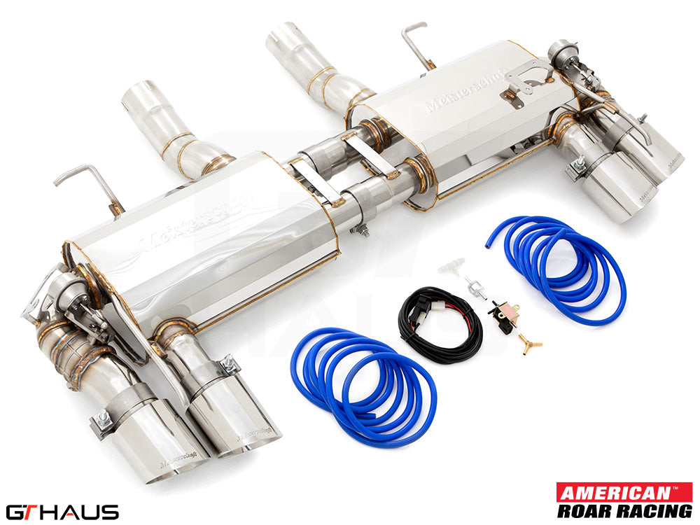 Premium performance exhaust system for 2016+ Chevrolet Camaro SS, featuring stainless steel construction and electronic valve control.
