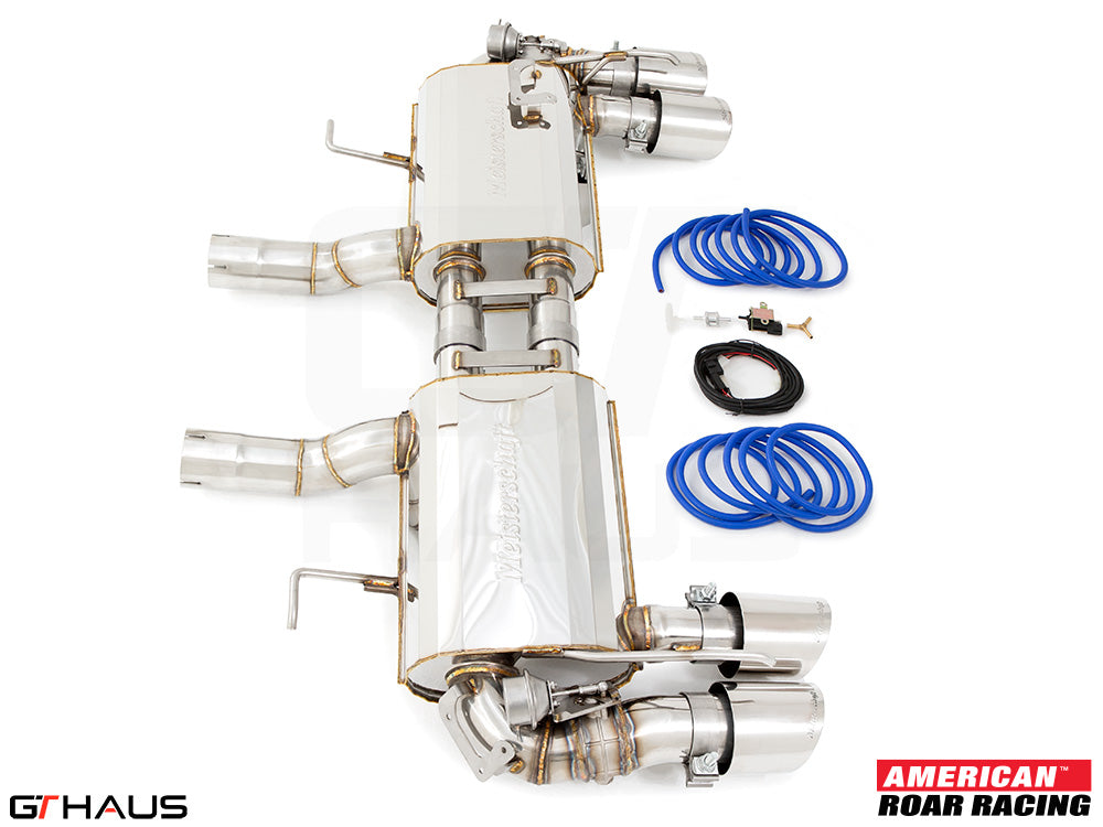 Premium exhaust system for 2016+ Chevrolet Camaro SS featuring stainless steel construction and electronic valve control.