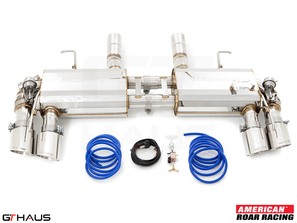 Premium exhaust system for 2016+ Chevrolet Camaro SS featuring stainless steel construction and electronic valve control.