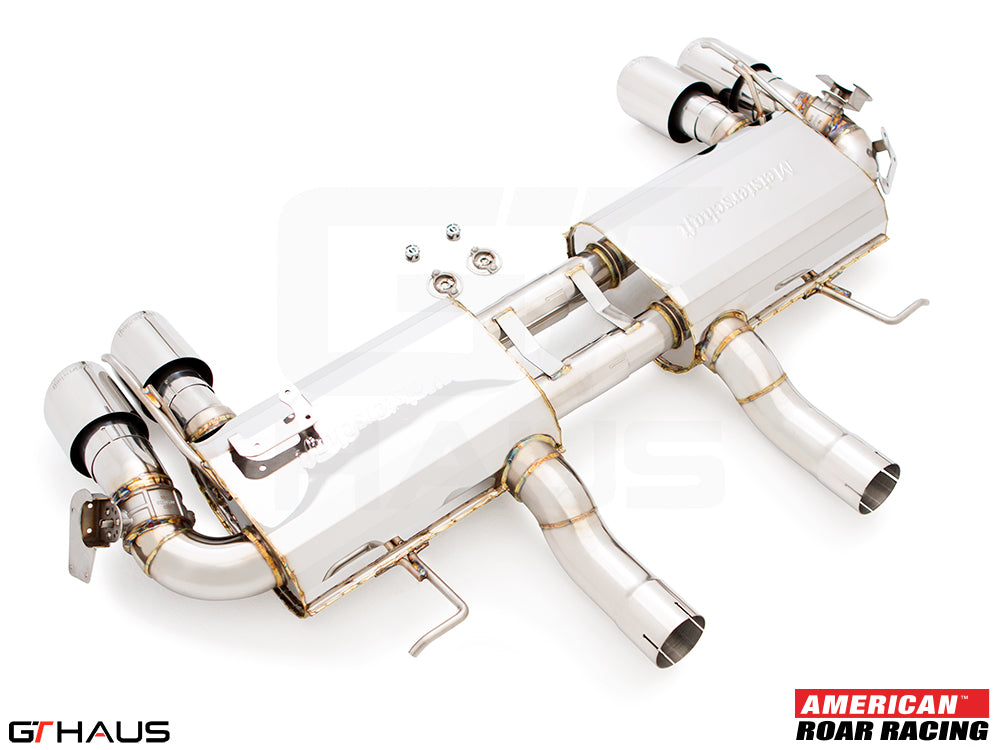 Premium performance exhaust system for 2017+ Chevrolet Camaro ZL1, featuring stainless steel construction and dual tips.