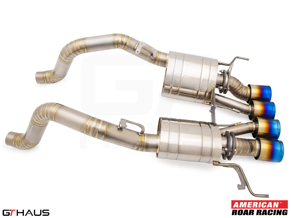 Premium performance exhaust system for Chevrolet Corvette C7 Stingray V8 coupe and convertible, featuring stainless steel construction.