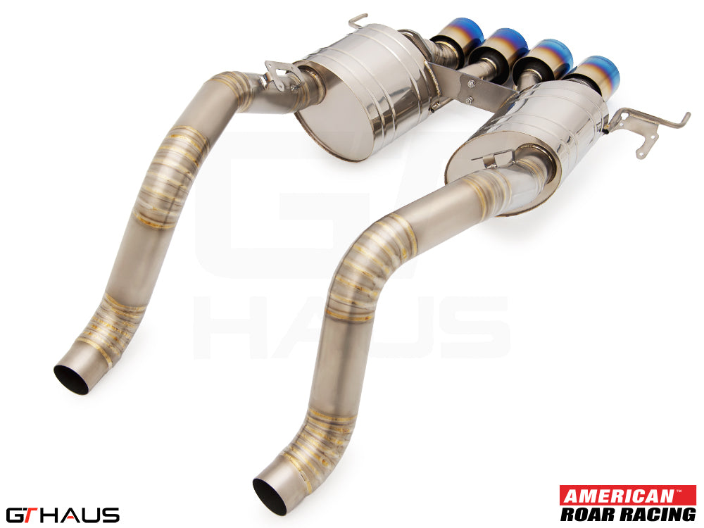 Premium performance exhaust system for Chevrolet Corvette C7 Stingray V8 coupe and convertible, featuring stainless steel construction.