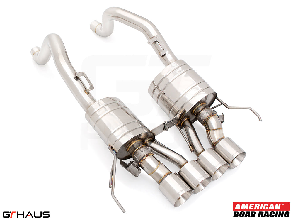 Premium exhaust system for 2019 Chevrolet Corvette C7 ZR1, featuring dual tips and stainless steel construction.