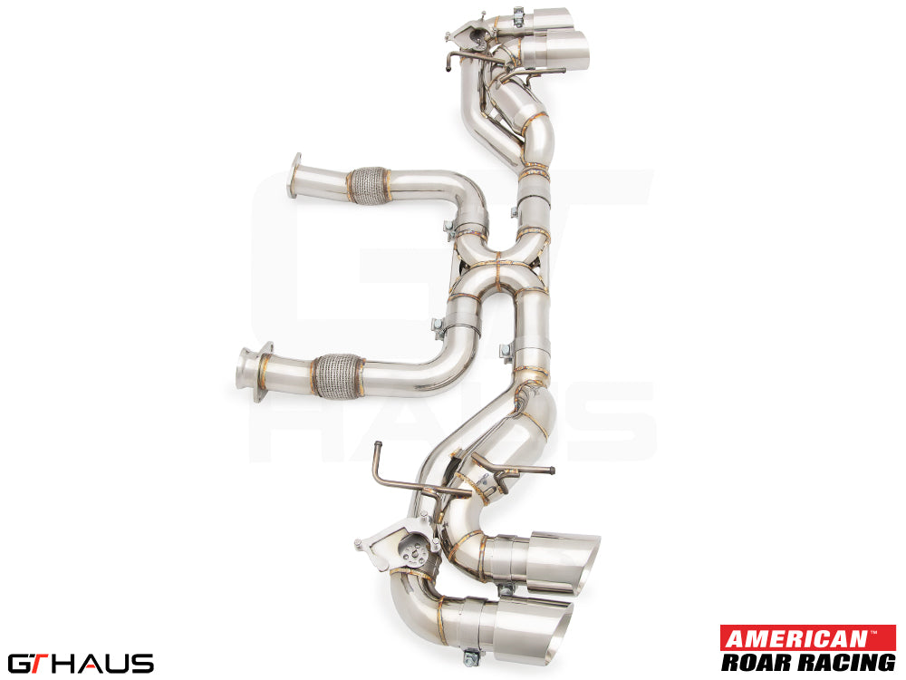 Premium performance exhaust system for Chevrolet Corvette C8 Stingray/E-Ray V8, enhancing sound and efficiency.