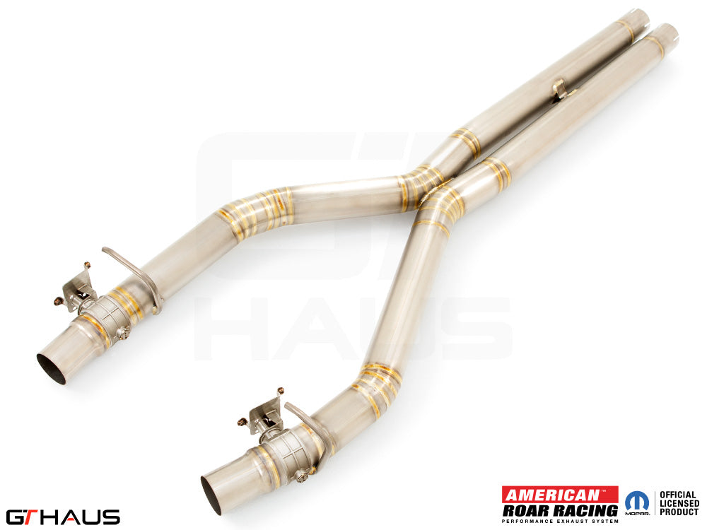 Premium catback X-pipe for 2017+ Dodge Challenger DEMON/Redeye/Jail Break, featuring factory control for enhanced performance.