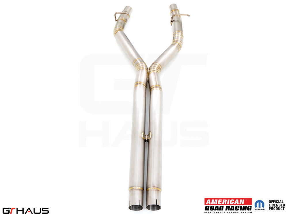 Catback X-Pipe for 2017+ Dodge Challenger DEMON/Redeye/Jail Break, crafted from stainless steel for enhanced performance.