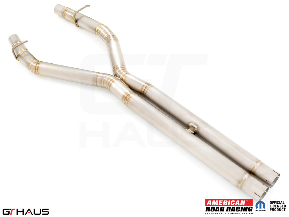 Premium catback X-pipe for 2017+ Dodge Challenger DEMON/Redeye/Jail Break, crafted from T304 stainless steel.