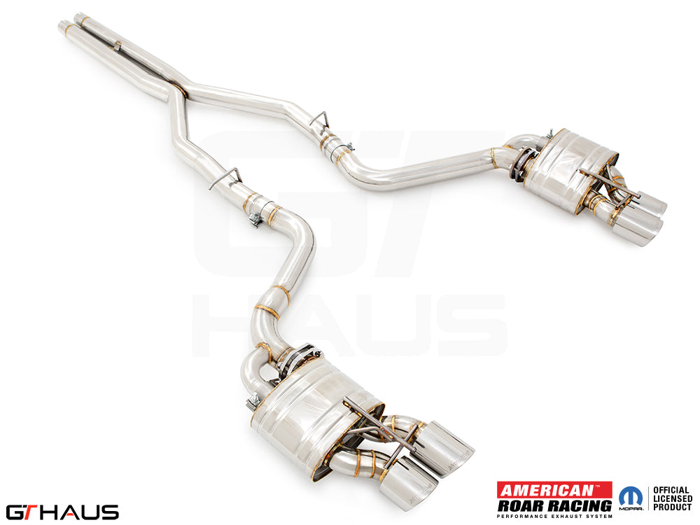 Premium performance exhaust system for Dodge Challenger DEMON/Redeye/Jail Break, featuring T304 stainless steel construction.