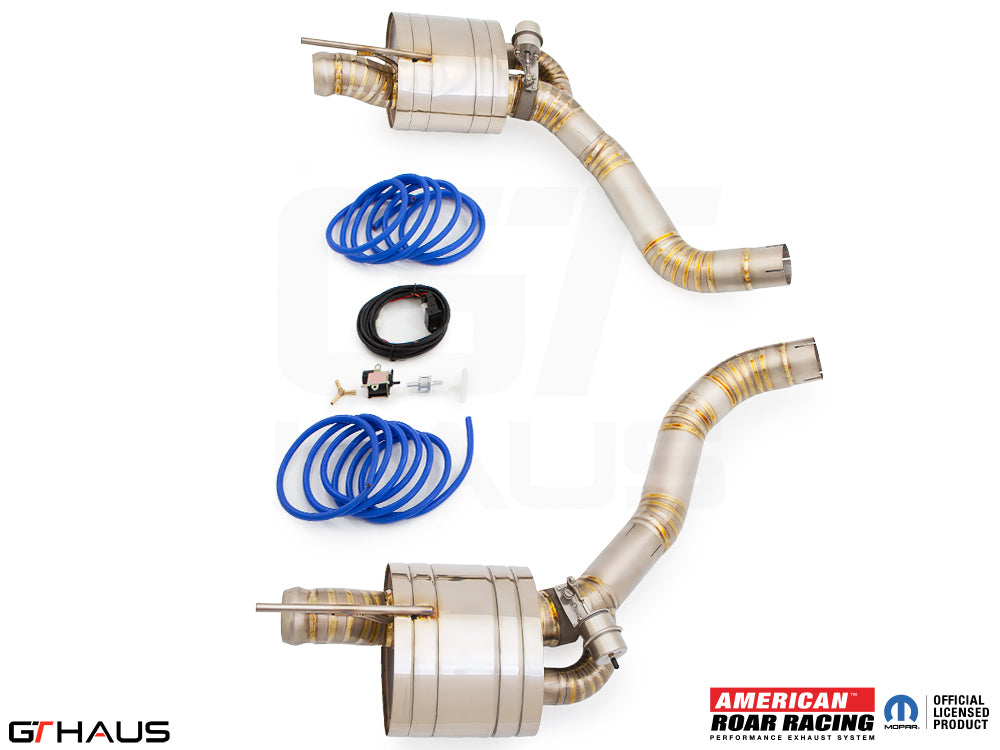 Premium exhaust system for Dodge Challenger DEMON/Redeye/Jail Break, featuring stainless steel construction and electronic valve control.