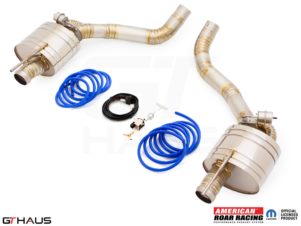 Premium exhaust system for Dodge Challenger DEMON/Redeye/Jail Break, featuring stainless steel construction and electronic valve control.