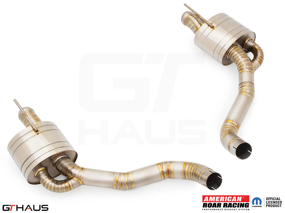 Premium exhaust system for Dodge Challenger DEMON, Redeye, and Jail Break models, featuring high-quality stainless steel construction.