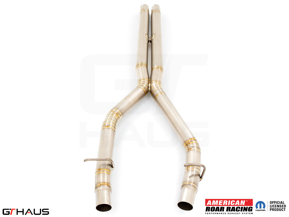 Premium stainless steel catback X-pipe for 2015+ Dodge Challenger SRT8, Scat-pack, and Hellcat models.