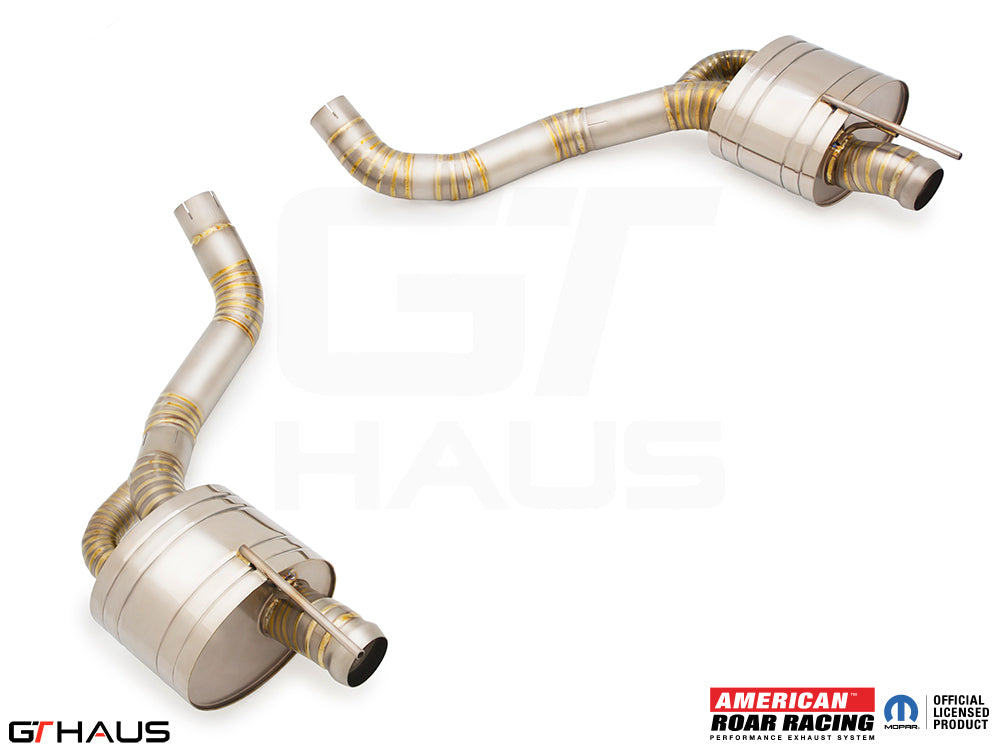 Premium exhaust system for Dodge Challenger SRT8, Scat-pack, and Hellcat 707, enhancing performance and sound.