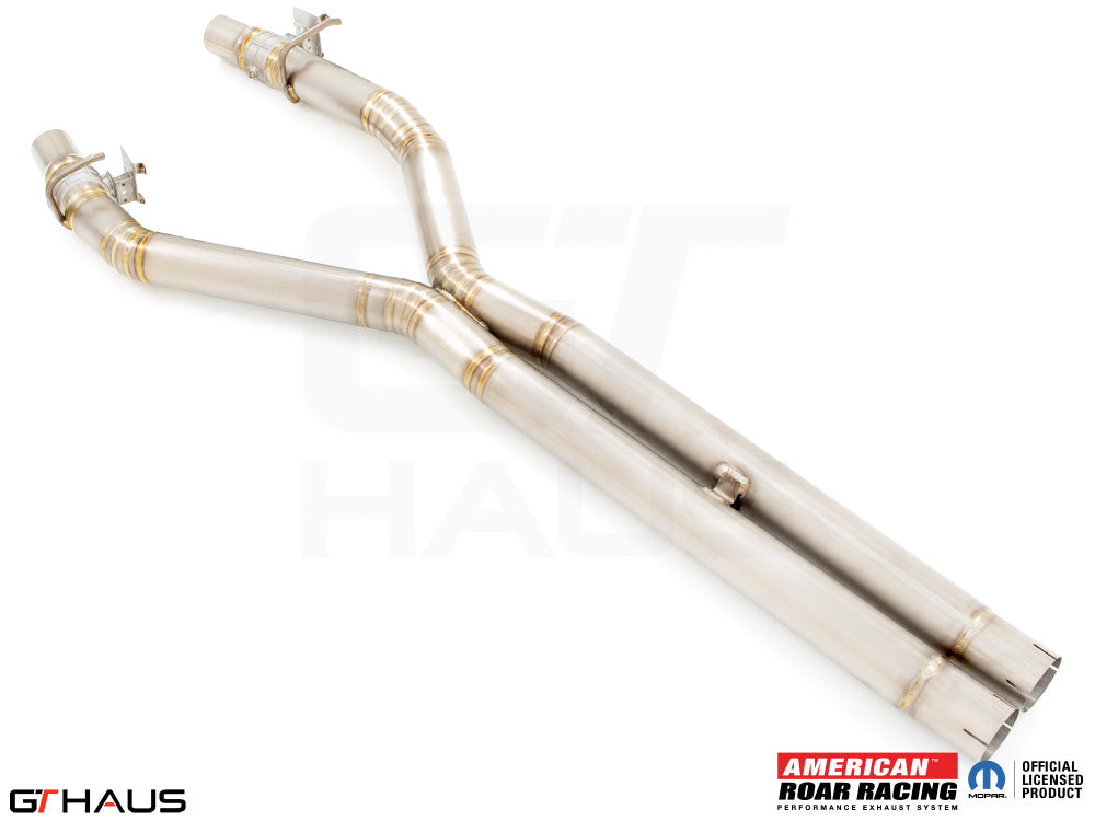 Premium catback X-pipe exhaust system for Dodge Charger SRT8, Scat-pack, Hellcat 707, and Redeye 2015+, featuring factory control.