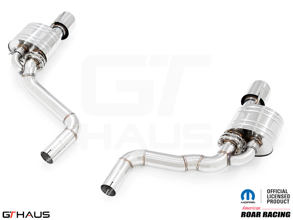 Premium performance exhaust system for Dodge Charger SRT8, Scat-pack, Hellcat 707, and Redeye models, featuring stainless steel construction.