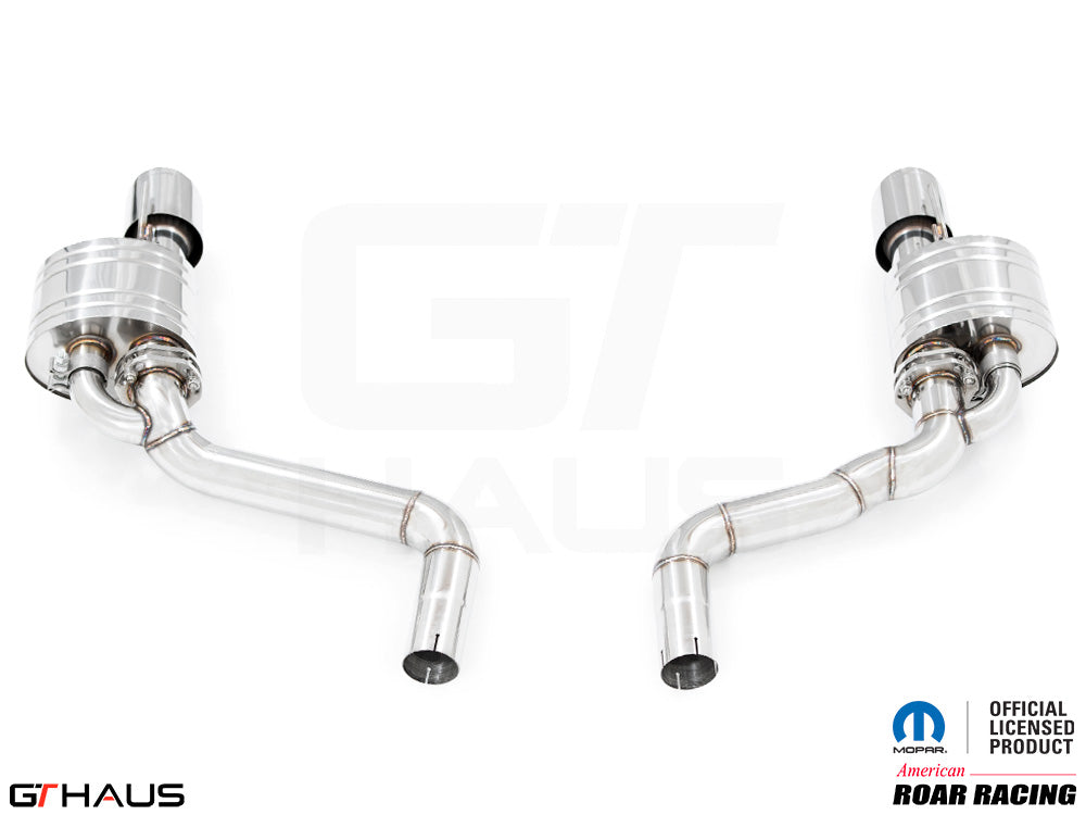 Premium performance exhaust system for Dodge Charger SRT8, Scat-pack, Hellcat 707, and Redeye models, featuring stainless steel construction.