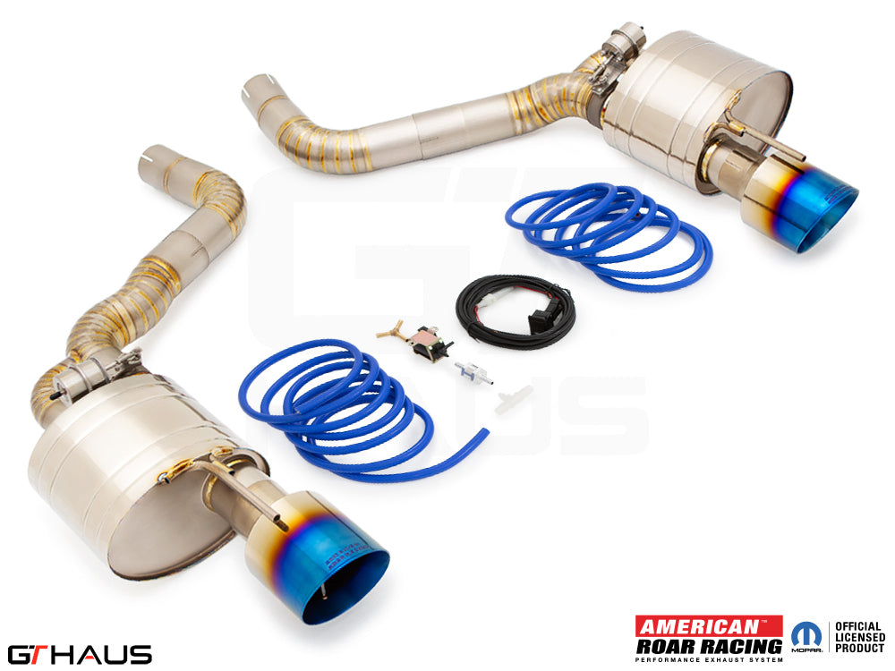 Premium exhaust system for Dodge Charger SRT8, Scat-pack, Hellcat 707, and Redeye, featuring stainless steel construction.