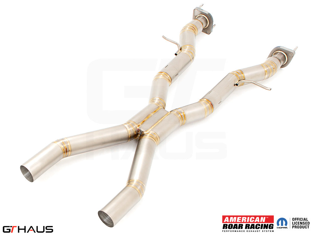 Premium catback X-pipe resonator delete for 2021+ Dodge Durango Hellcat with 6.2L SC HEMI V8, enhancing exhaust flow.