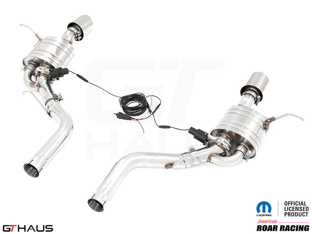 Premium performance exhaust system for 2021+ Dodge Durango Hellcat with 6.2L SC HEMI V8, featuring electronic valve control.