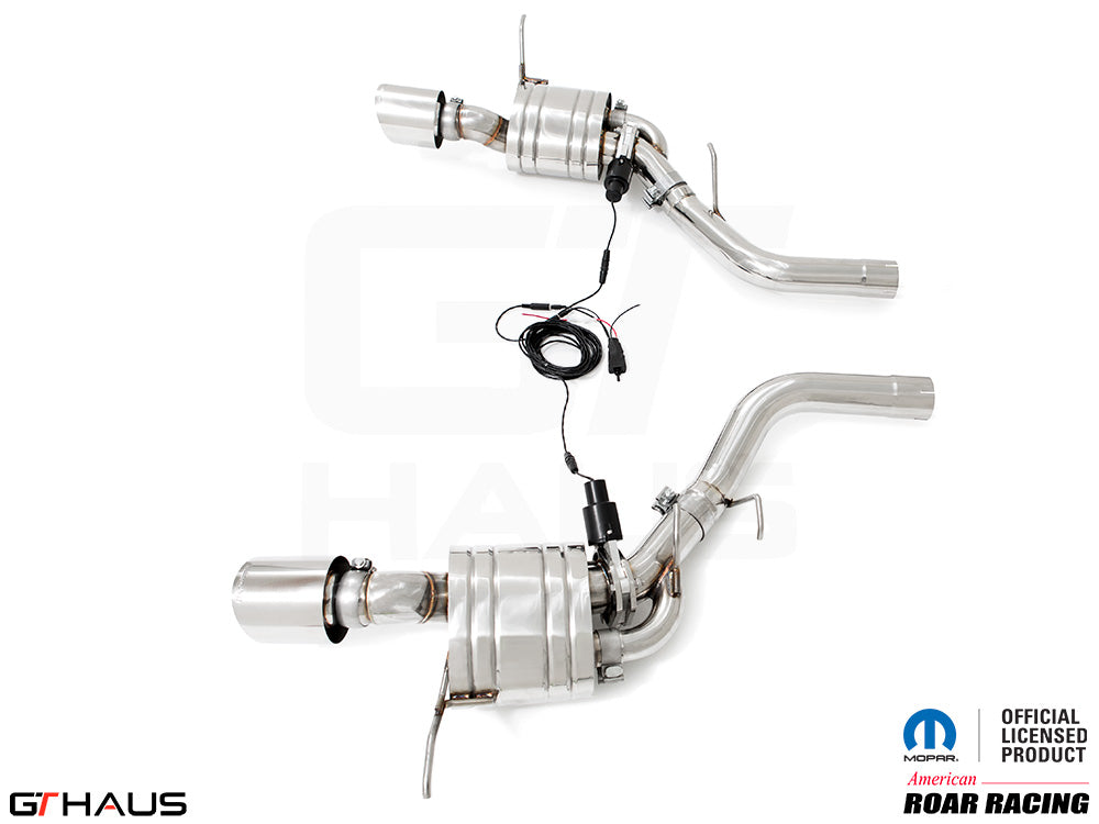 Premium performance exhaust system for 2021+ Dodge Durango Hellcat with 6.2L SC HEMI V8, featuring stainless steel construction.