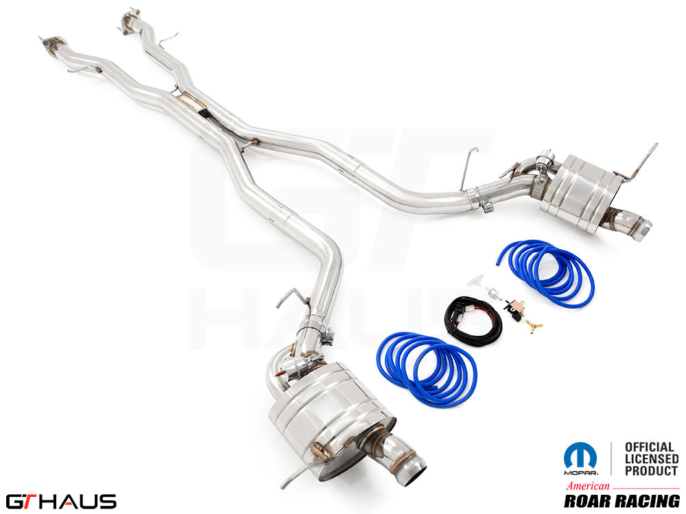 Premium performance exhaust system for 2021+ Dodge Durango Hellcat featuring stainless steel construction and electronic valve control.