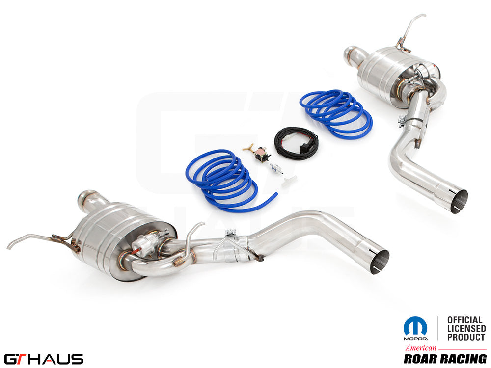 Premium performance exhaust system for 2021+ Dodge Durango Hellcat featuring stainless steel construction and enhanced sound.