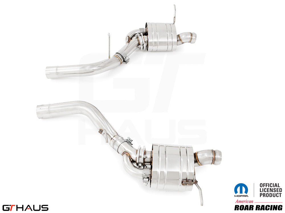 Premium performance exhaust system for 2021+ Dodge Durango Hellcat featuring stainless steel construction and enhanced sound.