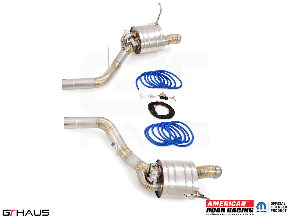 Premium exhaust system for 2021+ Dodge Durango Hellcat with 6.2L SC HEMI V8, featuring stainless steel construction.