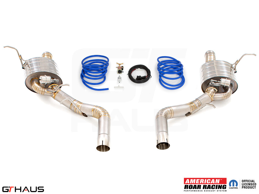 Premium performance exhaust system for 2021+ Dodge Durango Hellcat featuring stainless steel construction and electronic valve control.