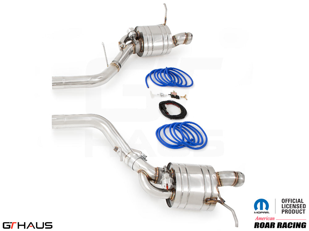 Premium exhaust system for 2012+ Dodge Durango R/T with 5.7 HEMI V8, featuring stainless steel construction and performance enhancements.