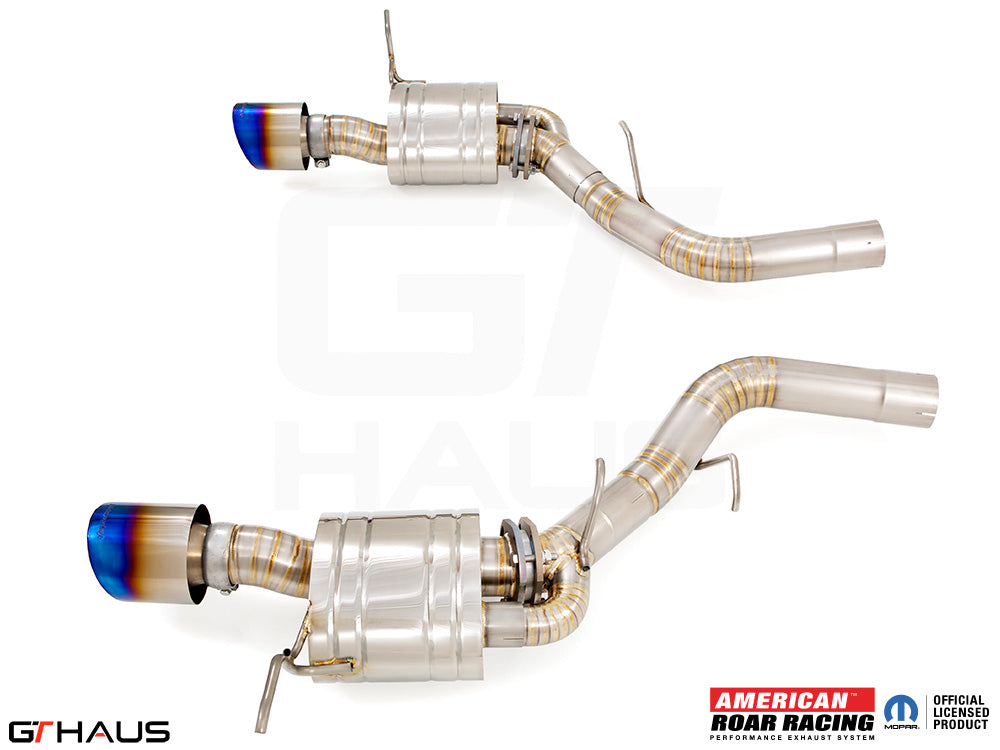 Premium performance exhaust system for 2012+ Dodge Durango R/T with 5.7 HEMI V8, featuring stainless steel construction.