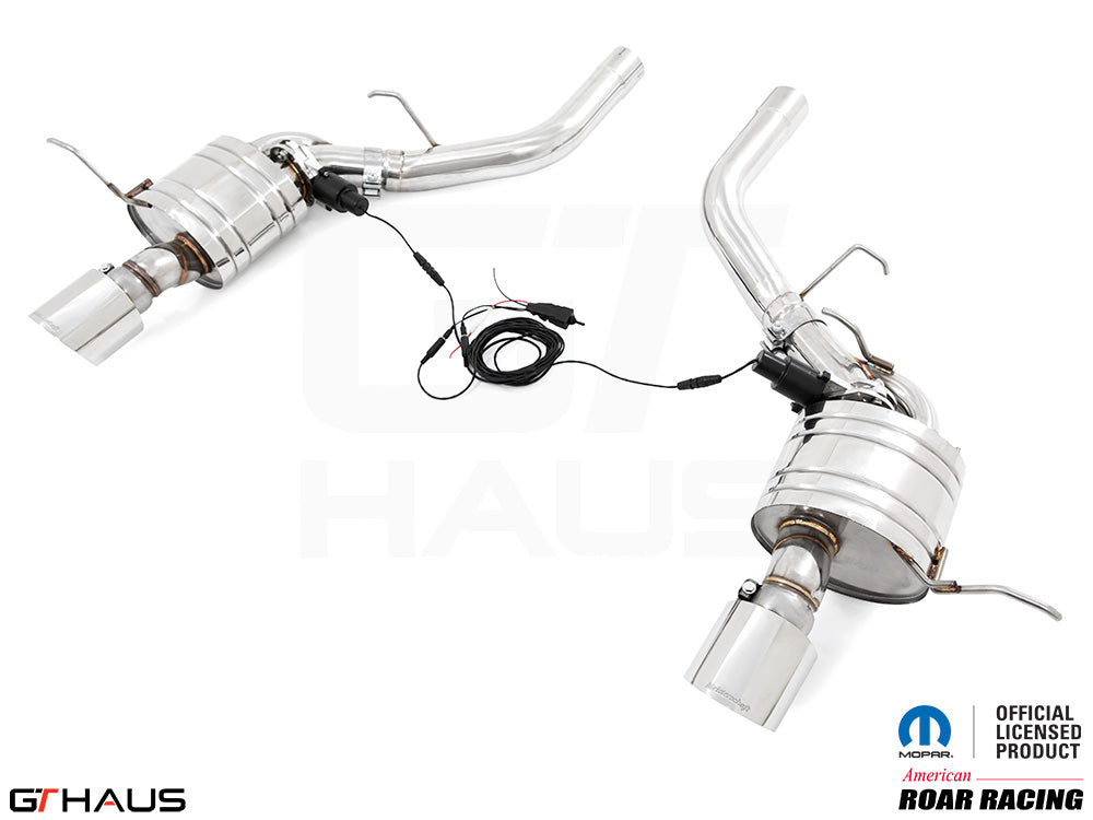 Premium performance exhaust system for 2017+ Dodge Durango SRT8 with 6.4 HEMI V8, featuring stainless steel construction.