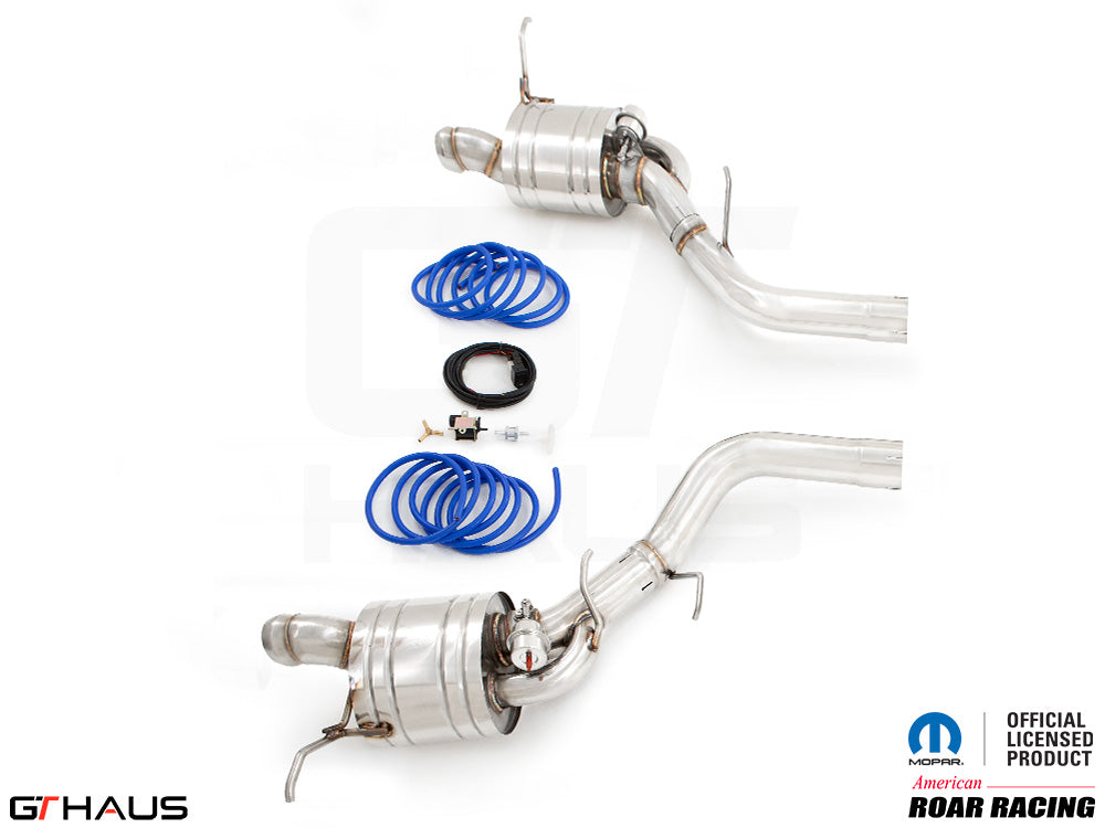 Premium exhaust system for 2017+ Dodge Durango SRT8 featuring stainless steel construction and performance components.