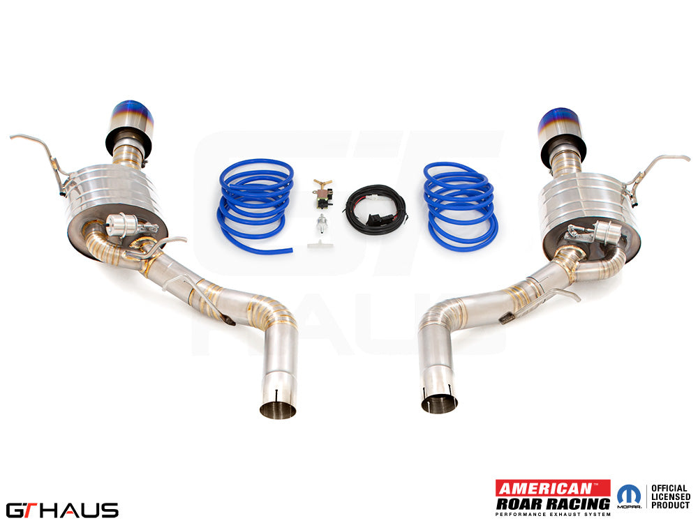 Premium performance exhaust system for 2017+ Dodge Durango SRT8 with 6.4 HEMI V8, featuring stainless steel construction and electronic valve control.