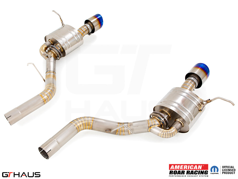 Premium exhaust system for 2017+ Dodge Durango SRT8 with 6.4 HEMI V8, featuring stainless steel construction and performance design.