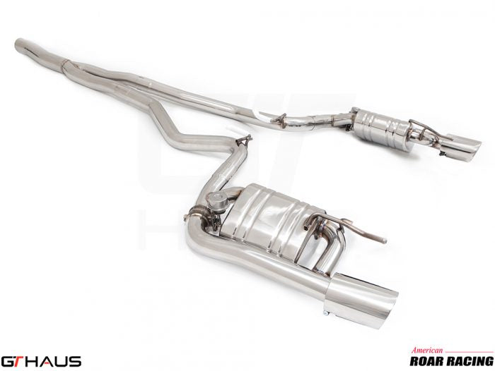 Premium stainless steel exhaust system for 2015-2023 Ford Mustang EcoBoost I-4 2.3L, enhancing performance and sound.