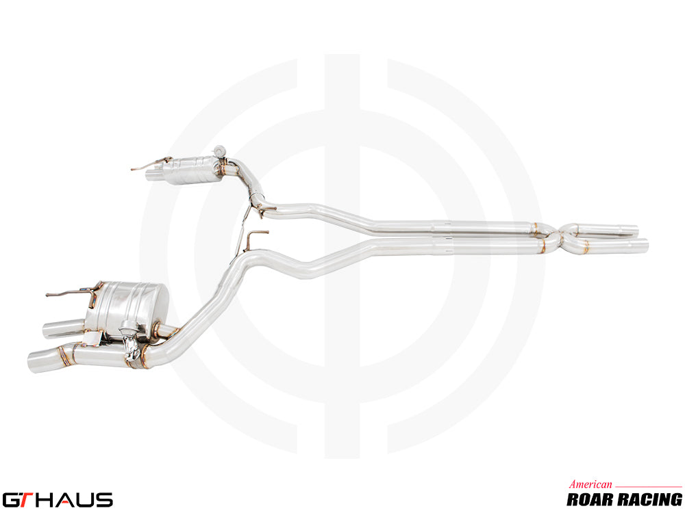 Premium performance exhaust system for Ford Mustang GT350 and GT350R, featuring stainless steel construction and enhanced sound.