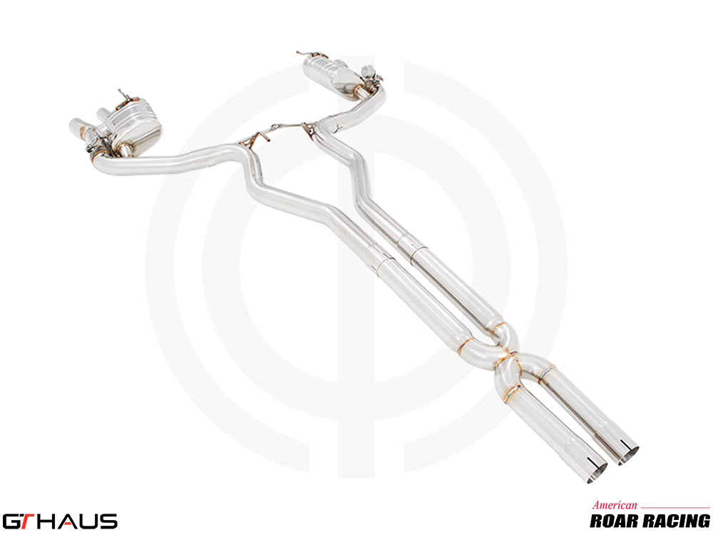 Premium exhaust system for Ford Mustang GT350/GT350R (2015+) featuring T304 stainless steel construction.