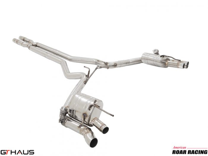 Premium performance exhaust system for Ford Mustang GT350 and GT350R, featuring stainless steel construction and enhanced sound.