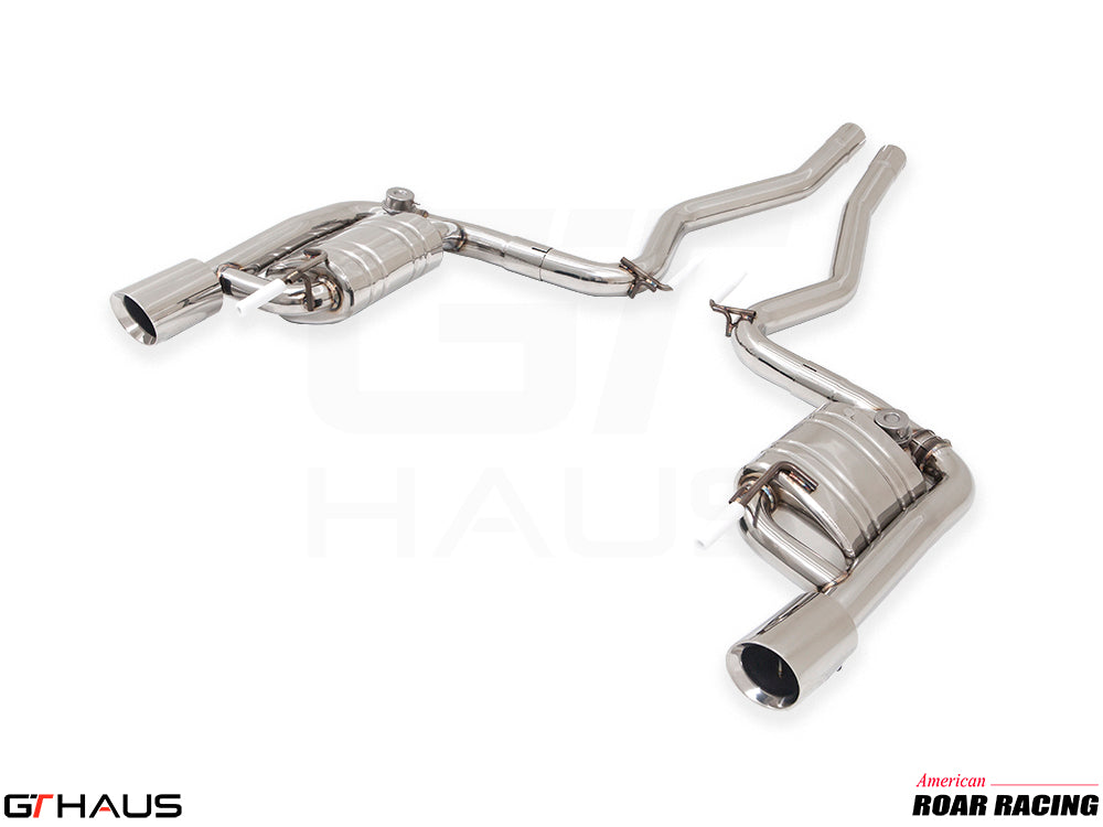 Premium stainless steel exhaust system for 2015-2017 Ford Mustang GT 5.0L, enhancing performance and sound.