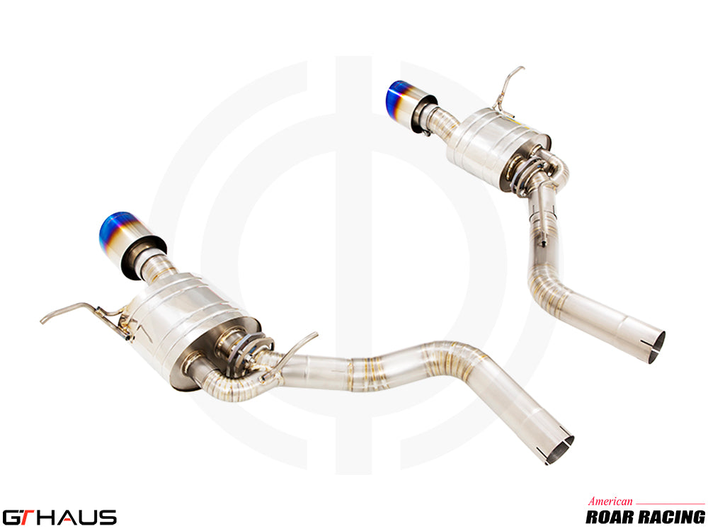 Premium performance exhaust system for 2012+ Jeep Grand Cherokee SRT8 with 6.4 HEMI V8, featuring stainless steel construction.