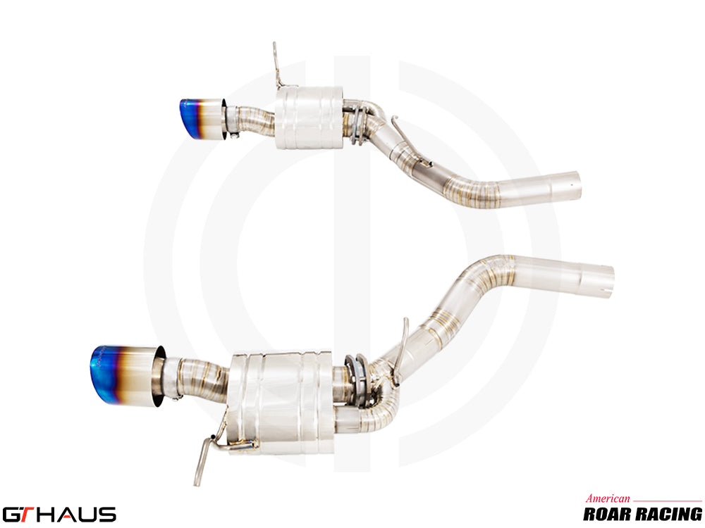 Premium performance exhaust system for Jeep Grand Cherokee SRT8 featuring dual tips and stainless steel construction.