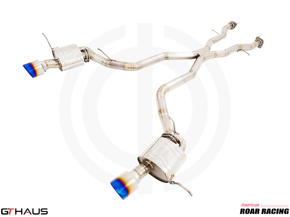 Premium performance exhaust system for Jeep Grand Cherokee SRT8 featuring dual tips and high-quality stainless steel construction.