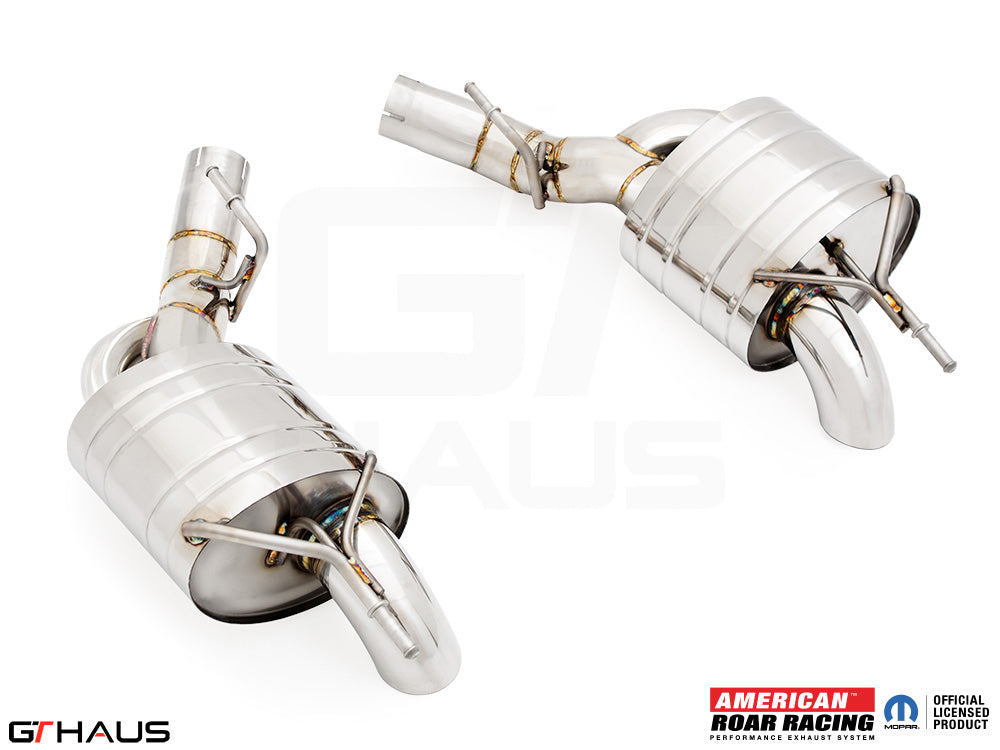 Premium performance exhaust system for 2020+ Jeep Grand Wagoneer 6.4 V8, featuring stainless steel construction and enhanced sound.