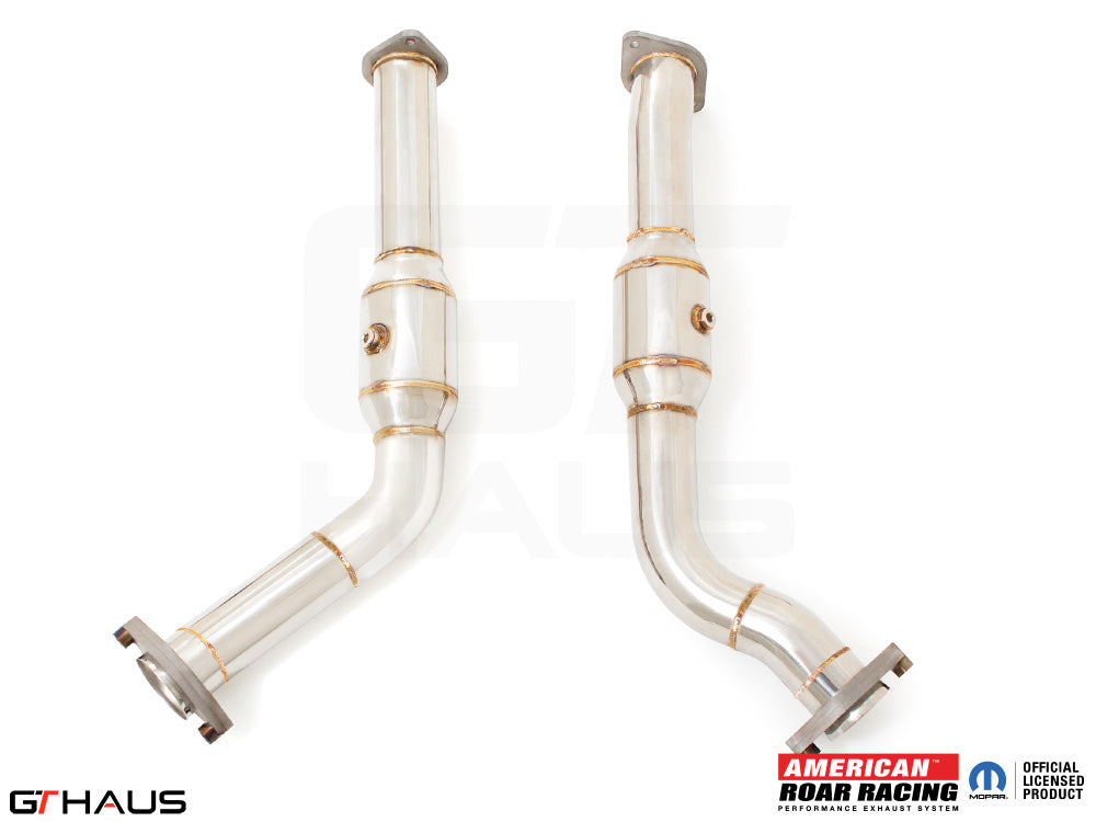 Premium down pipes for 2021-2024 RAM TRX with 6.2L SC HEMI V8, featuring 400 CEL sport cats for enhanced performance.
