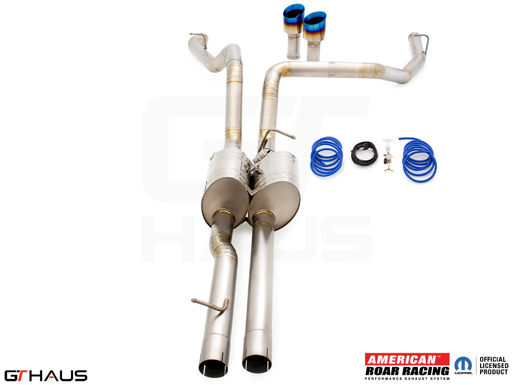 Premium performance exhaust system for RAM RHO (V6T) 2025+, featuring stainless steel construction and dual tips.