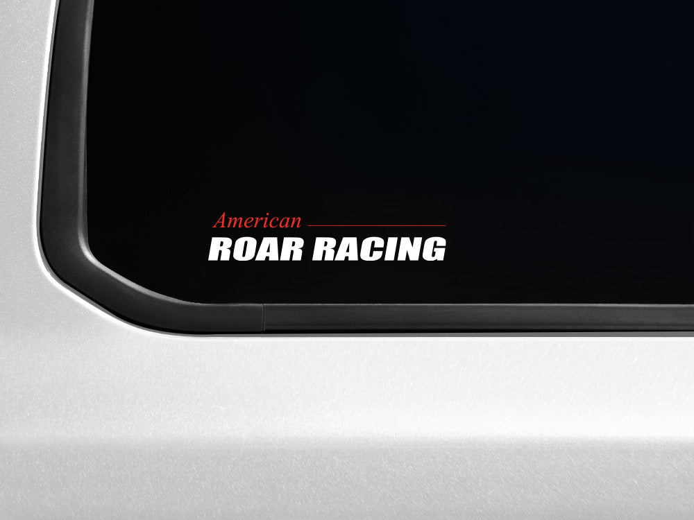 Americal Roar Racing decal featuring bold text on a transparent background, designed for automotive enthusiasts.