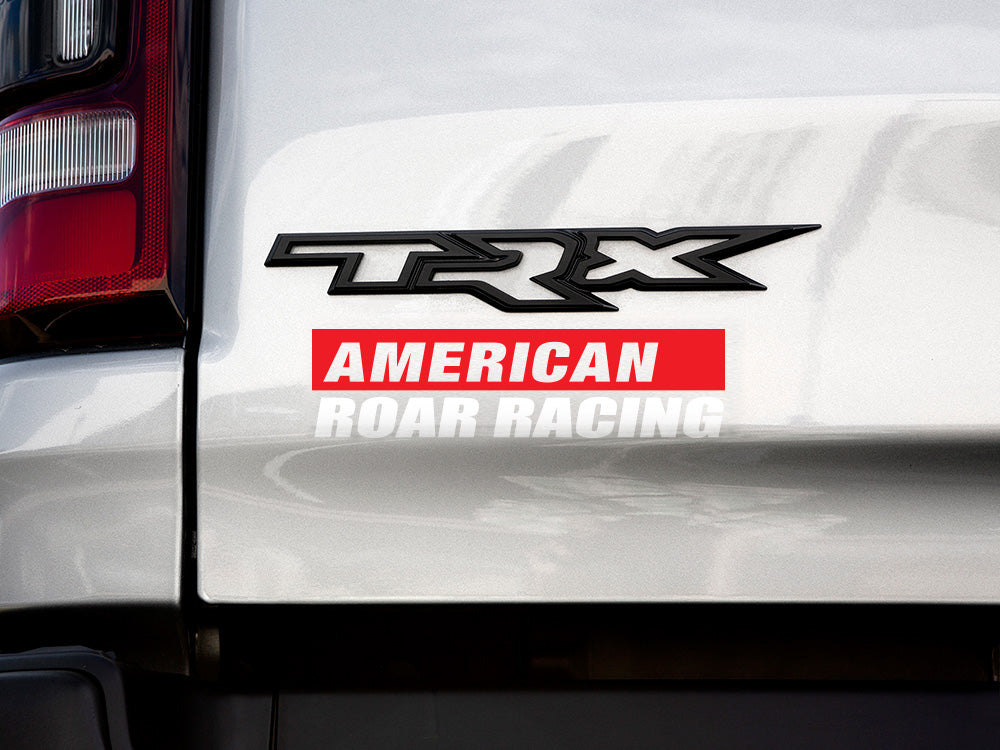 Americal Roar Racing decal set featuring bold text on a transparent background, designed for vehicle customization.
